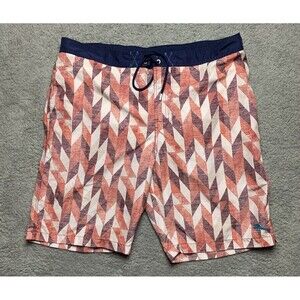 Tommy Bahama Shorts Men's XX Large Swim Trunks Board Red With Blue Marlins